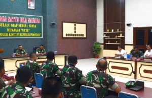 Danrem 043/ Gatam Pimpin Rapat Evaluasi Pengamanan VVIP dan Bantuan Tsunami Lamsel