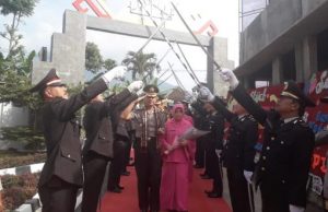 Jajaran Polres Tanggamus Sambut Kedatangan Kapolres Baru
