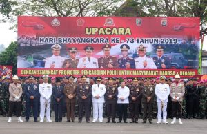 Danrem 043/Gatam Hadiri Upacara dan Syukuran HUT Bhayangkara ke-73