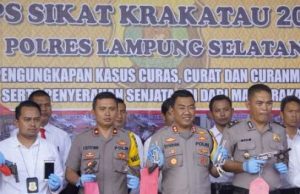 Mantap, Polres Lamsel Gelar Konferensi Pers Ops Sikat Krakatau 2019