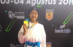 Mantap, Atlet Karate Binaan Polres Pesawaran Sabet Emas Dalam Bogor Karate Open 2019