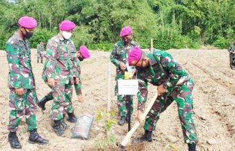Danbrigif 4 Mar/Bs Tabur Benih Lele, Ketahanan Pangan Dan Resmikan Blackbear Mart Di Yonif 9 Mar