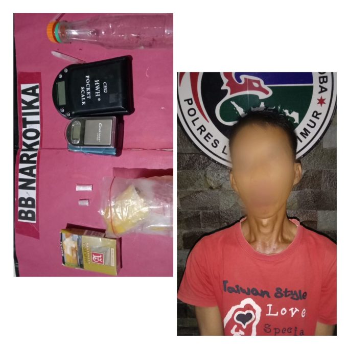Edarkan Sabu, seorang pria Ditangkap Sat Res Narkoba Polres LamTim