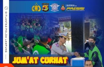Ditlantas Polda Lampung Adakan Jumat Curhat Bersama Para Driver Ojek Online