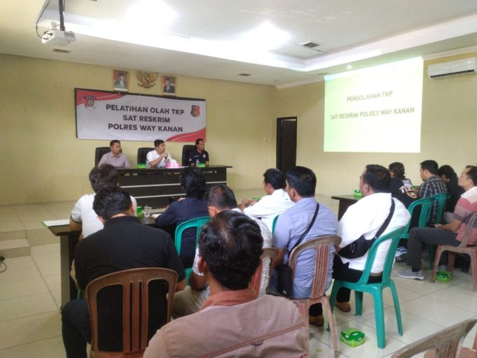 Satreskrim Polres Way Kanan Gelar Pelatihan Olah TKP