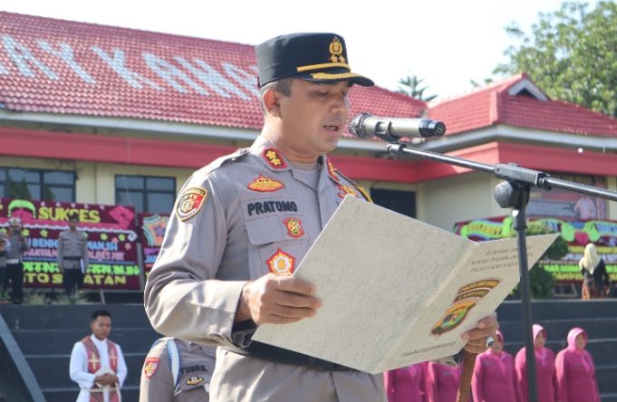 Polres Way Kanan Gelar Upacara Pelantikan Wakapolres, Kabagren, Kabag SDM, Kasikum Hingga Sertijab Kabagops, Kasatbinmas dan Kapolsek.