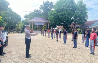 Satlantas Polres Pesawaran Gelar Police Go To School di SMA Negeri 1 Gedong Tataan
