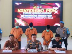 Luar biasa, Satreskrim Polres Lampung Timur Berhasil Amankan Tersangka Dugaan Korupsi Bendungan Marga Tiga