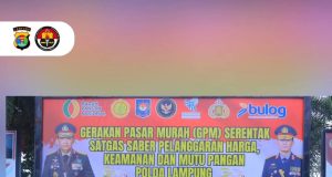 Kapolda Lampung Dan Dirkrimsus Meninjau Langsung Pelaksanaan Gerakan Pasar Murah Serentak