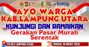 Bantu Masyarakat Dapatkan Sembako Terjangkau, Polres Lampung Utara Akan Gelar Gerakan Pasar Murah Serentak