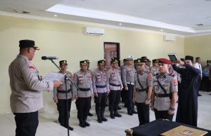 Kapolres Pimpin Upacara Sertijab Kasat Reskrim di Aula Adhi Pradana Polres Way Kanan