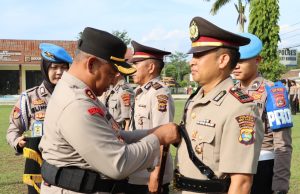 Polres Way Kanan Gelar Upacara Sertijab Kabag SDM dan Kapolsek Umpu Semenguk