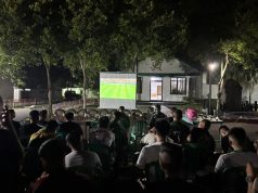 Yonif 143/TWEJ Bersama Jajaran TNI DAN Masyarakat Menyaksikan Nobar Piala Dunia FIFA 2026
