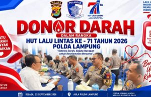 Semarak HUT Lalu Lintas Ke 71, Ditlantas Polda Lampung Gelar Donor Darah Dan Pemeriksaan Kesehatan