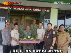 Kejutan HUT TNI Ke 81, Forkopimda Lampung Selatan Sambangi Makodim 0421/ LS