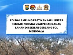 Polda Lampung Gerak Cepat Tangani Kebakaran Lahan di Tol Terpeka, Arus Lalu Lintas Tetap Lancar