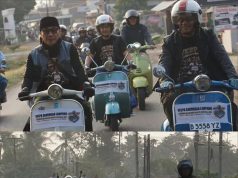 Semangat Hari Santri 2026, Dandim 0421/LS DAN Kapolres Lampung Selatan Bersama Komunitas Vespa Gelar Touring Religi
