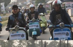 Semangat Hari Santri 2026, Dandim 0421/LS DAN Kapolres Lampung Selatan Bersama Komunitas Vespa Gelar Touring Religi
