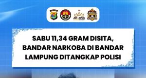 Sabu 11,34 Gram Disita, Bandar Narkoba Di Bandarlampung Ditangkap